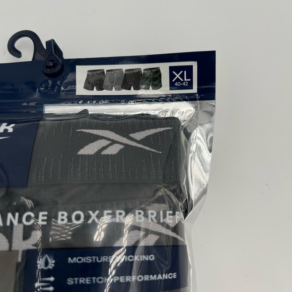 REEBOK Performance Boxer Briefs 4-Pack Men's Medium Large XLarge 6" Inseam - Picture 2 of 3